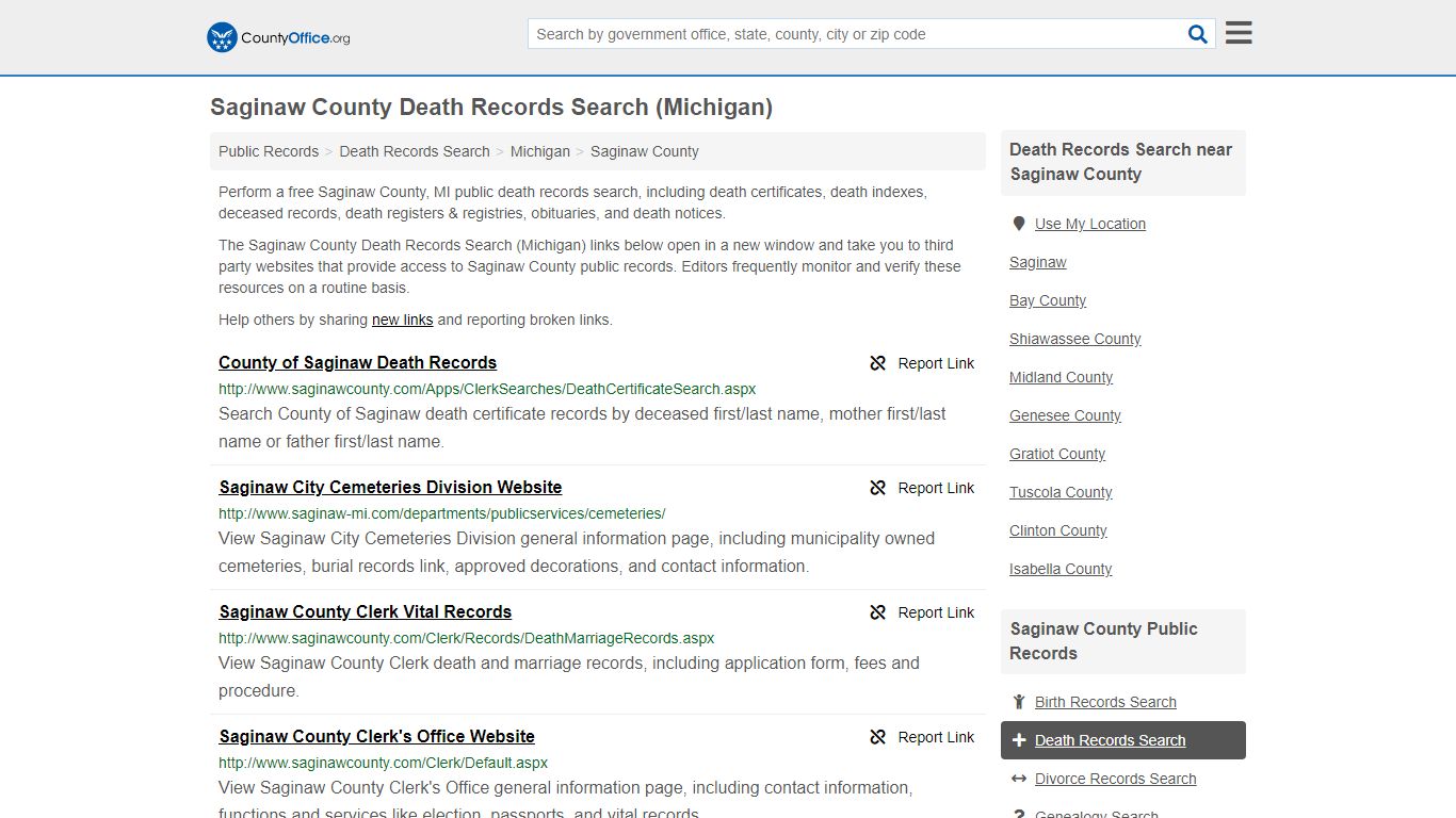 Death Records Search - Saginaw County, MI (Death ...