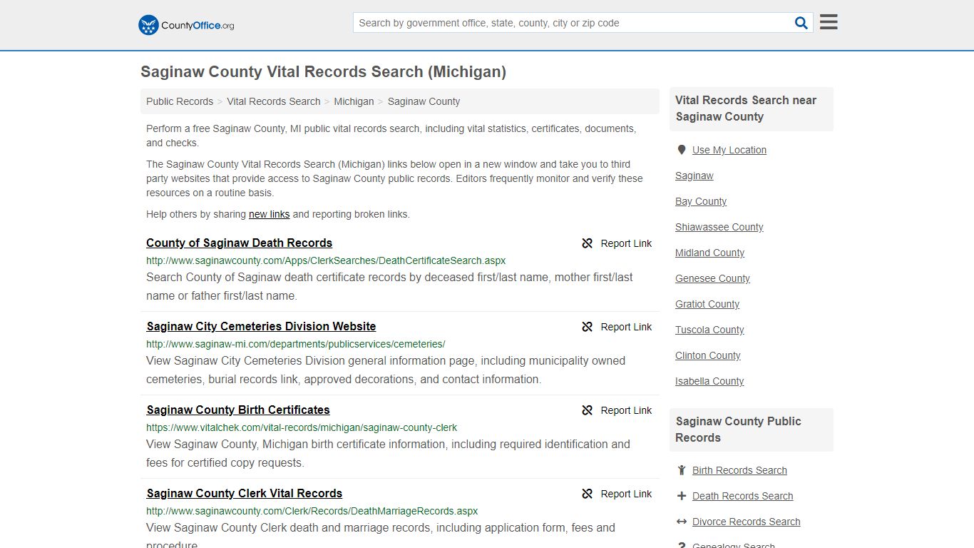 Vital Records Search - Saginaw County, MI (Birth, Death ...